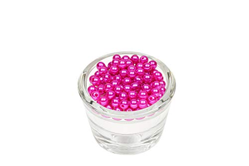 100 Perlen 6mm Fuchsia Orchidee 183D // Kuststoff Bastelperlen Drahtsterne Wachsperlen Perlenkette von Creativery