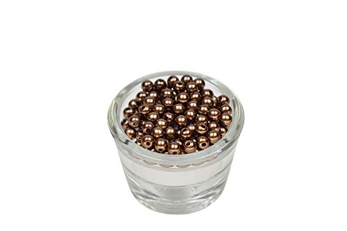100 Perlen 6mm braun 870 // Kuststoff Bastelperlen Drahtsterne Wachsperlen Perlenkette von Creativery