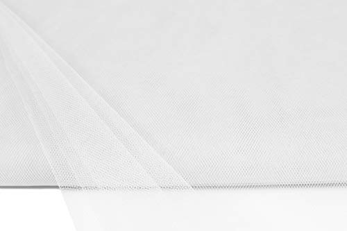 10m Tüll Stoff 150cm Tüllstoff Dekostoff Netz Tütü Fasching Mode Hochzeit Deko weiß 029 von Creativery