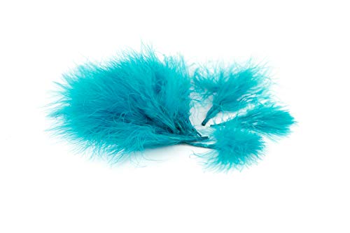 20 Marabu Flaum Federn ca. 7-10cm (dunkel türkis 340D) // Marabou Marabufedern Bastelfedern Dekofedern Flaumfedern von Creativery