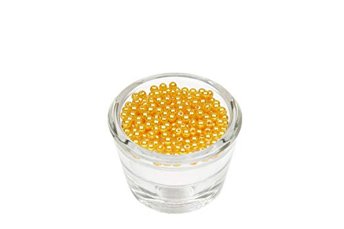 200 Perlen 4mm Gold 687 // Kuststoff Bastelperlen Drahtsterne Wachsperlen Perlenkette von Creativery