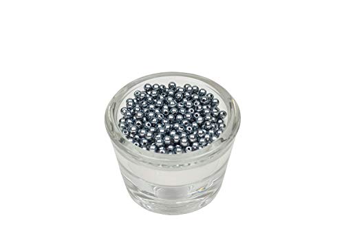 200 Perlen 4mm Silber/grau 077 // Kuststoff Bastelperlen Drahtsterne Wachsperlen Perlenkette von Creativery
