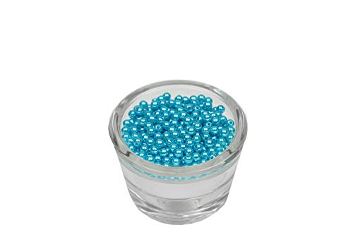 200 Perlen 4mm dunkel türkis 340D // Kuststoff Bastelperlen Drahtsterne Wachsperlen Perlenkette von Creativery