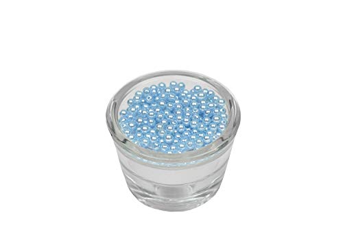 200 Perlen 4mm hell blau 311 // Kuststoff Bastelperlen Drahtsterne Wachsperlen Perlenkette von Creativery