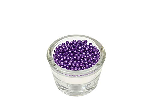 200 Perlen 4mm lila/Purpur 465 // Kuststoff Bastelperlen Drahtsterne Wachsperlen Perlenkette von Creativery