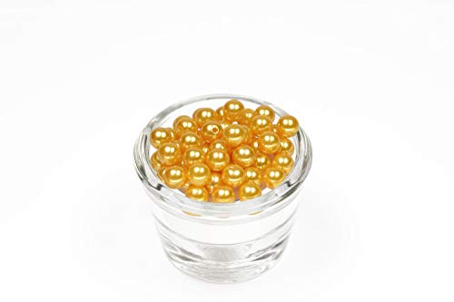 50 Perlen 8mm Gold 687 // Kuststoffperlen Bastelperlen Drahtsterne Wachsperlen Perlenkette Kunstperlen von Creativery