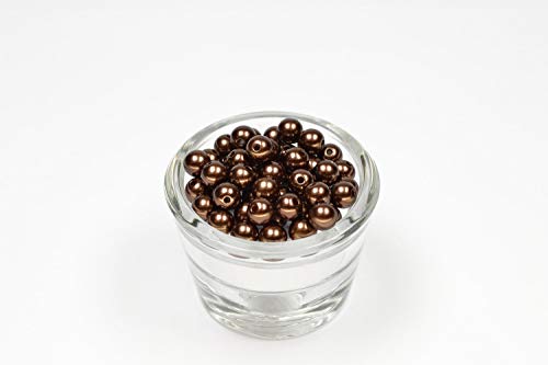 50 Perlen 8mm braun 870 // Kuststoffperlen Bastelperlen Drahtsterne Wachsperlen Perlenkette Kunstperlen von Creativery