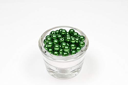 50 Perlen 8mm dunkel grün 587 // Kuststoffperlen Bastelperlen Drahtsterne Wachsperlen Perlenkette Kunstperlen von Creativery