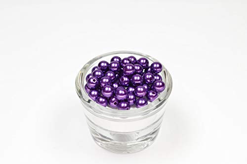 50 Perlen 8mm lila/Purpur 465 // Kuststoffperlen Bastelperlen Drahtsterne Wachsperlen Perlenkette Kunstperlen von Creativery