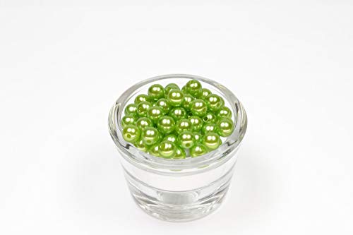 50 Perlen 8mm maigrün/lindgrün 550 // Kuststoffperlen Bastelperlen Drahtsterne Wachsperlen Perlenkette Kunstperlen von Creativery