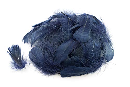 5g Gänsefedern ca. 7-12cm (dunkelblau/navy 370) // Gänseflaum Gänsedaunen Federn Bastelfedern Dekofedern Deko Natur von Creativery