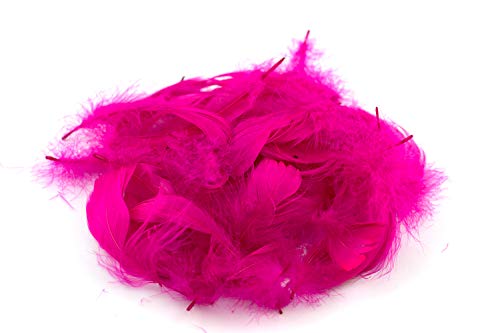 5g Gänsefedern ca. 7-12cm (fuchsia/magenta 183D) // Gänseflaum Gänsedaunen Federn Bastelfedern Dekofedern Deko Natur von Creativery