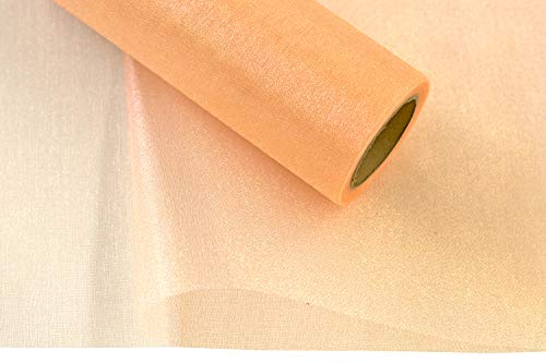 Creativery 9m Rolle Organza 16cm Snow (apricot 714) // Tischläufer Deko Stoff Band Hochzeit Tisch Schleifenband Floristik NEU von Creativery