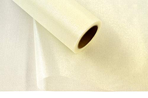 Creativery 9m Rolle Organza 16cm Snow (Creme/hellcreme 820) // Tischläufer Deko Stoff Band Hochzeit Tisch Schleifenband Floristik NEU von Creativery