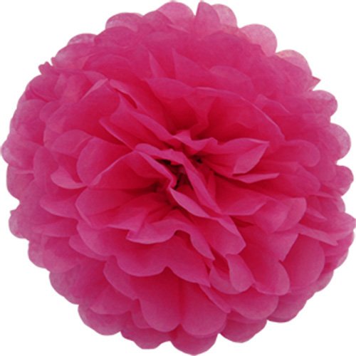 Creativery 1 Papier Pompon 20cm (Fuchsia/pink 187) // Pompom Bommel Papier Kugel Seidenpapier Pompon Blumen Deko Hängedeko Raumdeko von Creativery