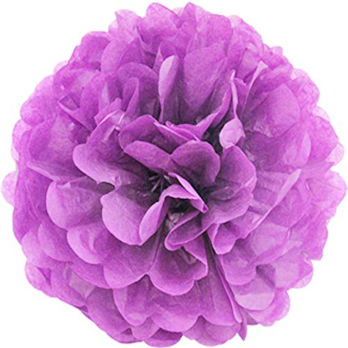 Creativery 1 Papier Pompon 25cm (Flieder/helllila 430) // Pompoms Bommel Papier Kugel Seidenpapier Pom Pom Deko Hängedeko Raumdeko Blumen von Creativery