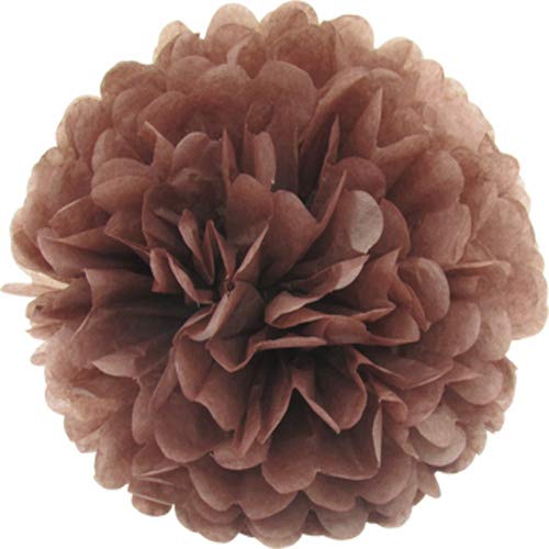 Creativery 1 Papier Pompon 25cm (braun 870) // Pompoms Bommel Papier Kugel Seidenpapier Pom Pom Deko Hängedeko Raumdeko Blumen von Creativery