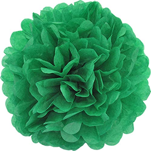 Creativery 1 Papier Pompon 25cm (grün 580) // Pompoms Bommel Papier Kugel Seidenpapier Pom Pom Deko Hängedeko Raumdeko Blumen von Creativery