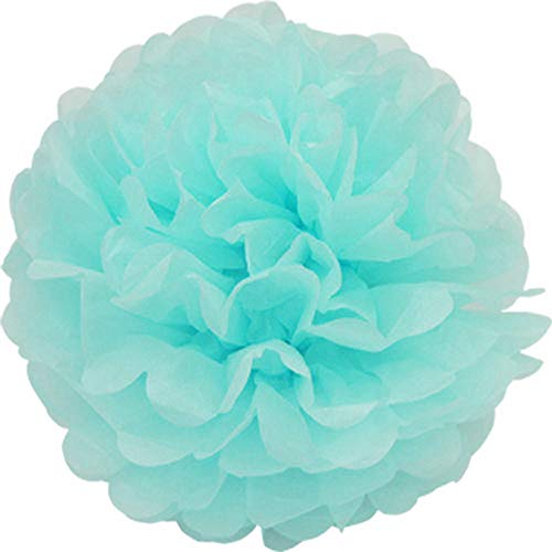 Creativery 1 Papier Pompon 35cm NEU (helltürkis/Aqua 314) // Pompoms Bommel Kugel Seidenpapier Pom Pom Deko Hängedeko Raumdeko Blumen von Creativery