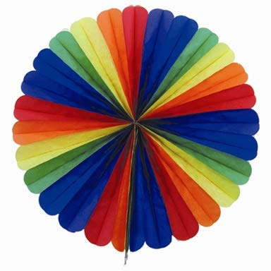 Creativery 1 Papierfächer 35cm (Regenbogen/Rainbow/bunt) / Deko Papier Fächer Rosetten Blumen Raumdeko Papierrosetten Hängedeko von Creativery