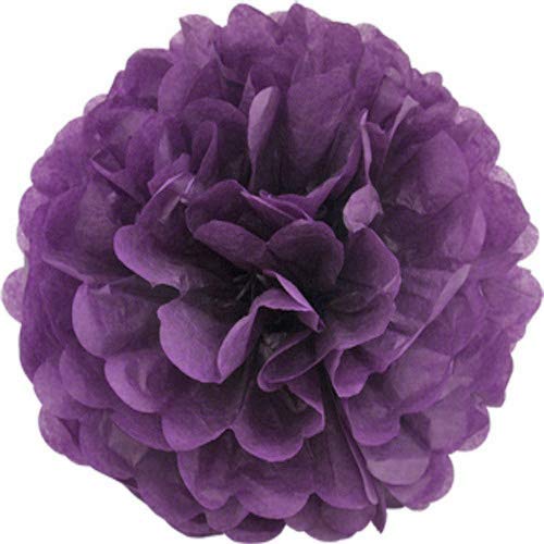 Creativery 10 Papier Pompon 20cm Set (Pflaume 285) // Pompom Bommel Papier Kugel Seidenpapier Pompon Blumen Deko Hängedeko Raumdeko von Creativery