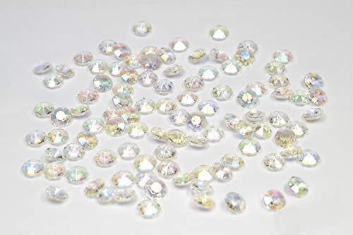 Creativery 100 Dekosteine Diamanten 12mm (Klar/Iris) // Deko-Steine Diamanten 1,2 cm Streudeko Tischdeko Steine Diamonds Kristall Hochzeit Streuteile von Creativery