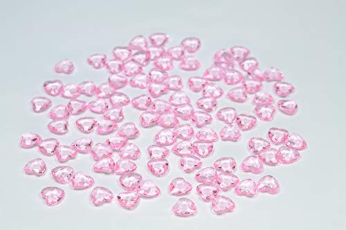 Creativery 100 Dekosteine Herzen 1,2 cm (hell rosa 150) // Streudeko Tischdeko Kunststoffherzen Steine PVC Acryl12mm von Creativery