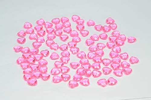 Creativery 100 Dekosteine Herzen 1,2 cm (pink 156) // Streudeko Tischdeko Kunststoffherzen Steine PVC Acryl 12mm von Creativery