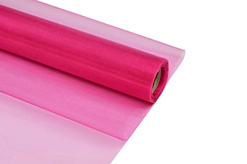 Creativery 9m Rolle Organza 16cm (Fuchsia 187) // Tischläufer Deko Stoff Band Hochzeit Tisch Schleifenband Floristik von Creativery