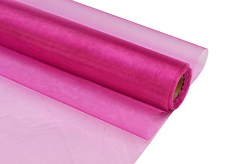 Creativery 9m Rolle Organza 16cm (Fuchsia Orchidee 183D) // Tischläufer Deko Stoff Band Hochzeit Tisch Schleifenband Floristik von Creativery