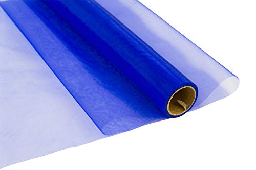 9m Rolle Organza 16cm Crystal (blau 352 / königsblau/Royalblau) // Tischläufer Deko Stoff Band Hochzeit Tisch Schleifenband Floristik Organzastoff Durchsichtig von Creativery