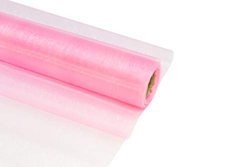 Creativery 9m Rolle Organza 36cm (rosa 148) // Tischläufer Deko Stoff Band Hochzeit Tisch Schleifenband Floristik von Creativery