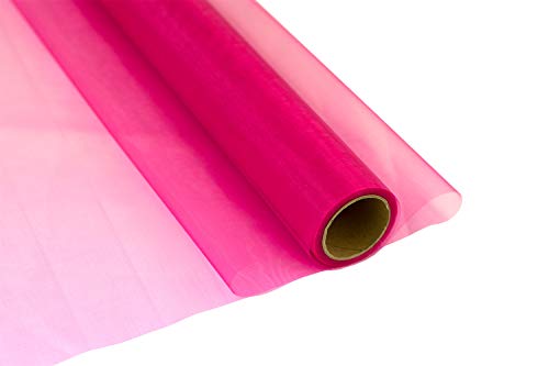 9m Rolle Organza 36cm Crystal (pink 156) // Tischläufer Deko Stoff Band Hochzeit Tisch Schleifenband Floristik Organzastoff Durchsichtig von Creativery
