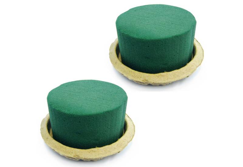 Creativery Bastelmoos, Nass Steckschaum Rund 8x5cm mit Eco Unterlage Natur Braun 2er Set von Creativery