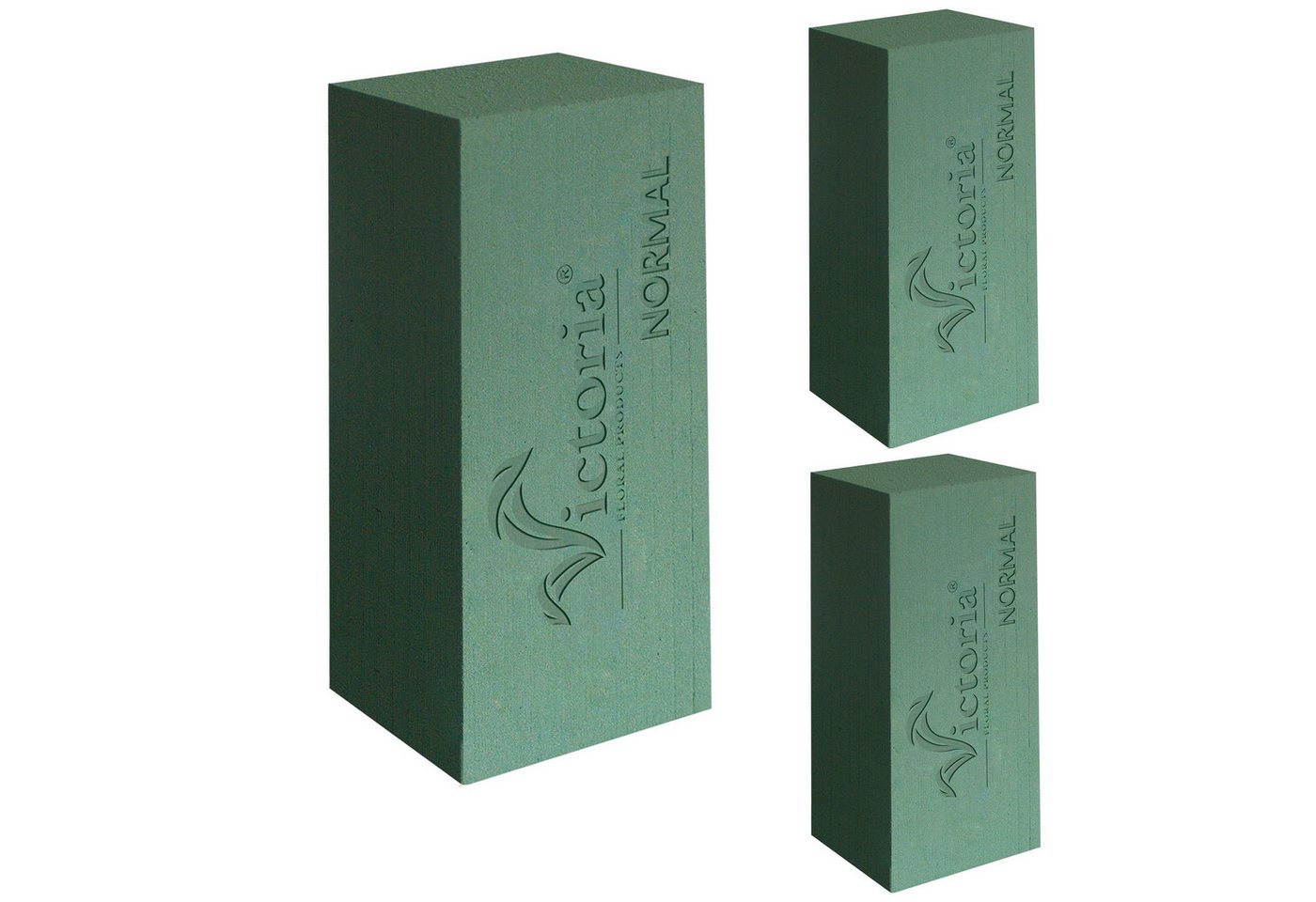 Creativery Bastelmoos, Nass Steckschaum Ziegel 23x11x7,5cm für Frischblumen 3er Set Grün von Creativery