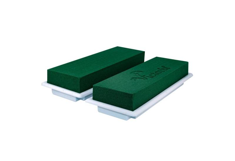 Creativery Bastelmoos, Nass Steckschaum Ziegel 23x7x5cm mit Schale 2er Set Weiß von Creativery