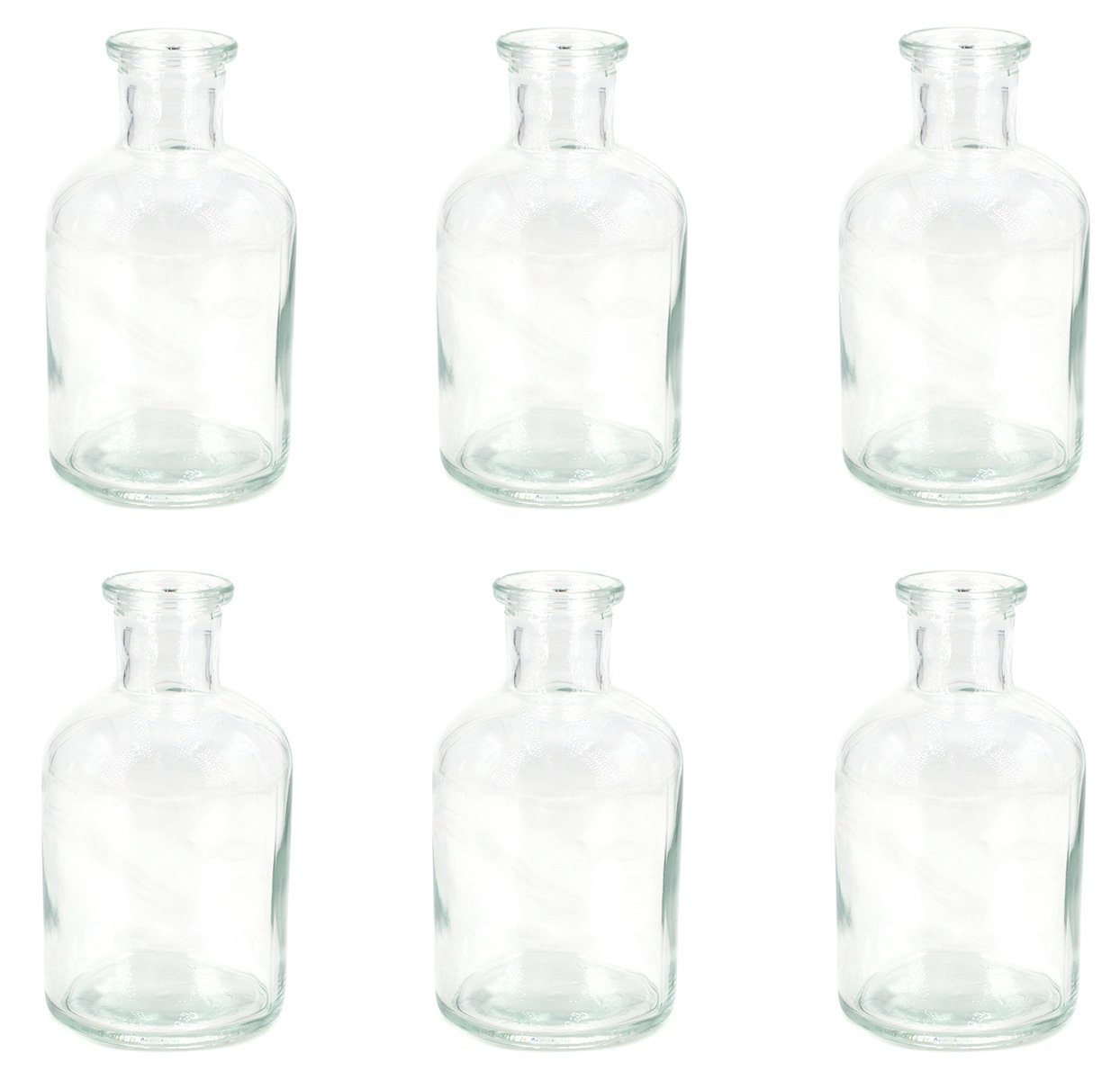 Creativery Dekovase, Vasen Glas 10cm klar transparent 125ml, 6er Set von Creativery