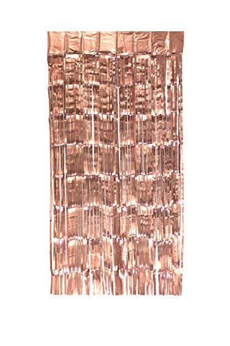 Creativery Lametta Vorhang 50x100cm mit 6mm Breiten Fransen Party Vorhang, Farbauswahl:Rosegold/matt von Creativery
