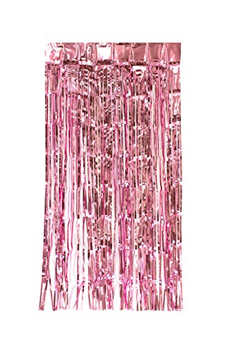 Creativery Lametta Vorhang 50x100cm mit 6mm Breiten Fransen Party Vorhang, Farbauswahl:rosa von Creativery