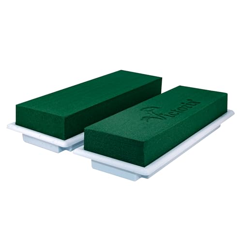 Creativery Nass Steckschaum Ziegel 23x7x5cm 2er Set mit Schale - für Profi Floristen & Hobby Bastler - Frischblumen Steckschwamm - Blumen Steckmasse - Floristik Zubehör & Floristikbedarf - Grün Weiß Creativery Nass Steckschaum Ziegel 23x7x5cm 2er Set mit Schale - für Profi Floristen & Hobby Bastler - Frischblumen Steckschwamm - Blumen Steckmasse - Floristik Zubehör & Floristikbedarf - Grün Weiß von Creativery
