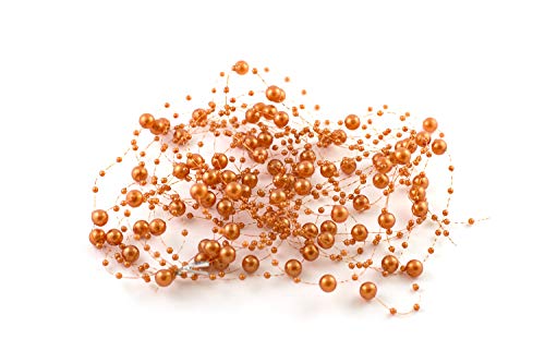 Creativery Perlengirlande 5St. x 1,3m Perlenband Perlenkette Tischdeko Perlenschnur Farbauswahl: Kupfer 785 von Creativery