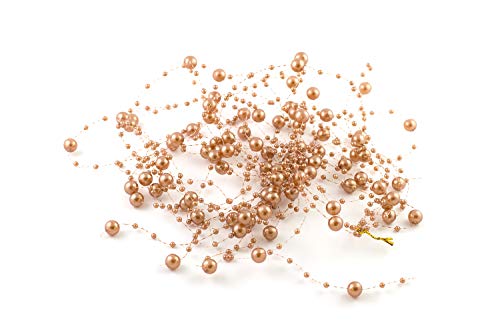 Creativery Perlengirlande 5St. x 1,3m Perlenband Perlenkette Tischdeko Perlenschnur Farbauswahl: Sand/beige/Natur 835 von Creativery