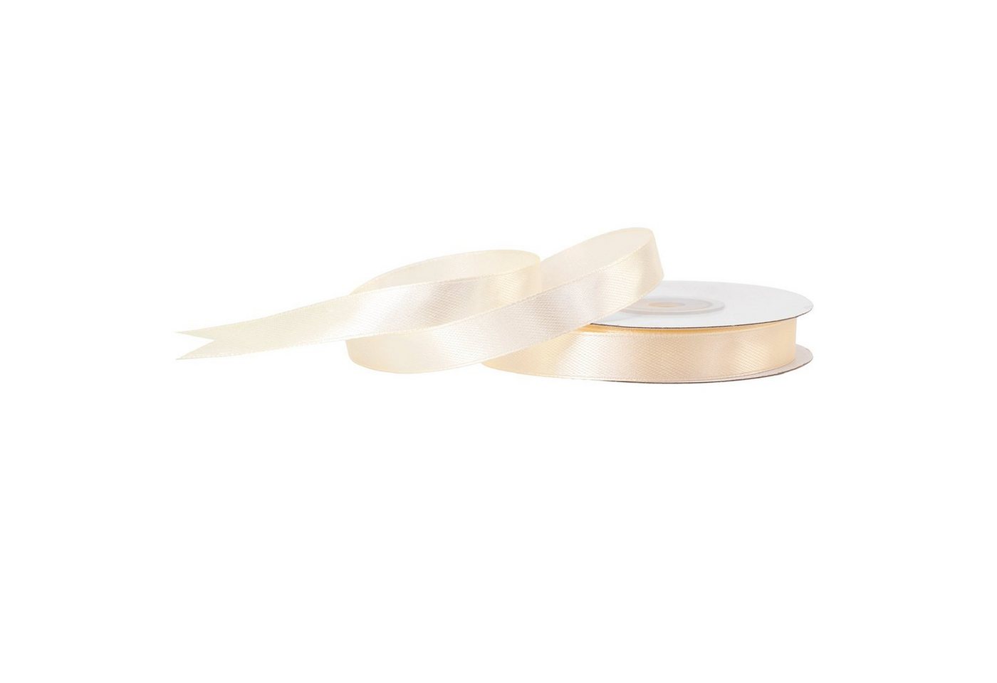 Creativery Satinband, Satinband 12mm x 25m Rolle Creme von Creativery