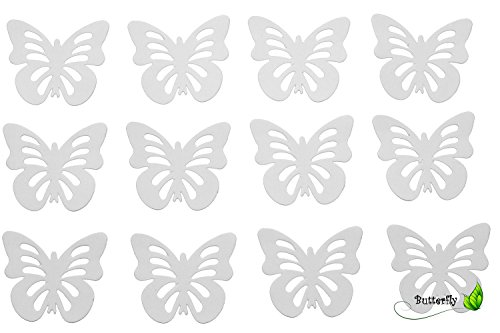 Creativery Schmetterlinge 3D Aufkleber Papier ca. 5cm x 12 Stück Weiß von Creativery