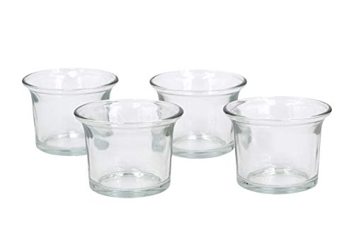 Creativery Teelichtgläser 63x45 mm Set 4 Stück Teelichthalter Glas mit geschwungenem Rand Tulpenform Farbauswahl: klar/transparent von Creativery