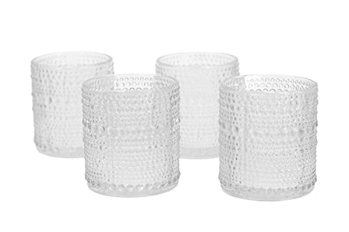 Creativery Teelichtgläser 7x8 cm 4 Stück Teelichthalter Glas Farbauswahl: klar/transparent von Creativery