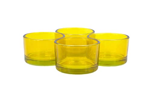 Teelichtgläser klein 51x33 mm Set 4 Stück Teelichthalter Glas gelb von Creativery