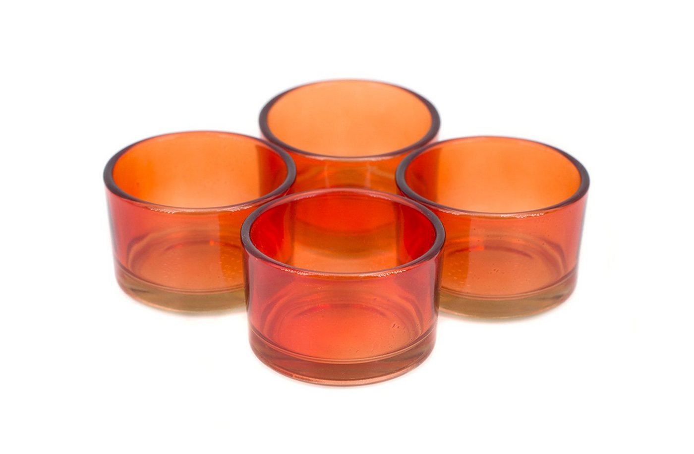 Creativery Teelichthalter, Teelichtgläser klein 51x33mm orange 4er Set von Creativery