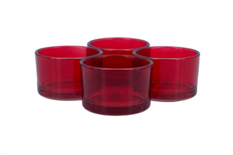 Creativery Teelichthalter, Teelichtgläser klein 51x33mm rot 4er Set von Creativery