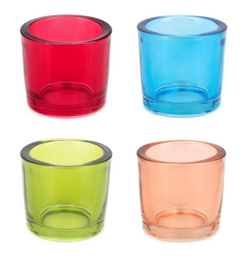 Creativery Teelichthalter, Teelichthalter Glas 6,5x6cm bunt mix 4er Set Creativery Teelichthalter, Teelichthalter Glas 6,5x6cm bunt mix 4er Set von Creativery